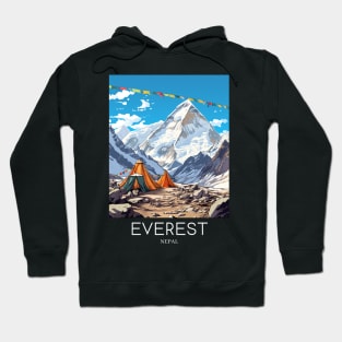 A Pop Art Travel Print of Mount Everest - Nepal Hoodie